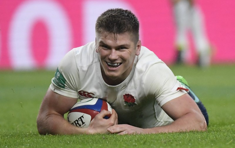 Britain Rugby Union - England v South Africa - 2016 Old Mutual Wealth Series - Twickenham Stadium, London, England - 12/11/16 England's Owen Farrell celebrates scoring their fourth try Reuters / Toby Melville