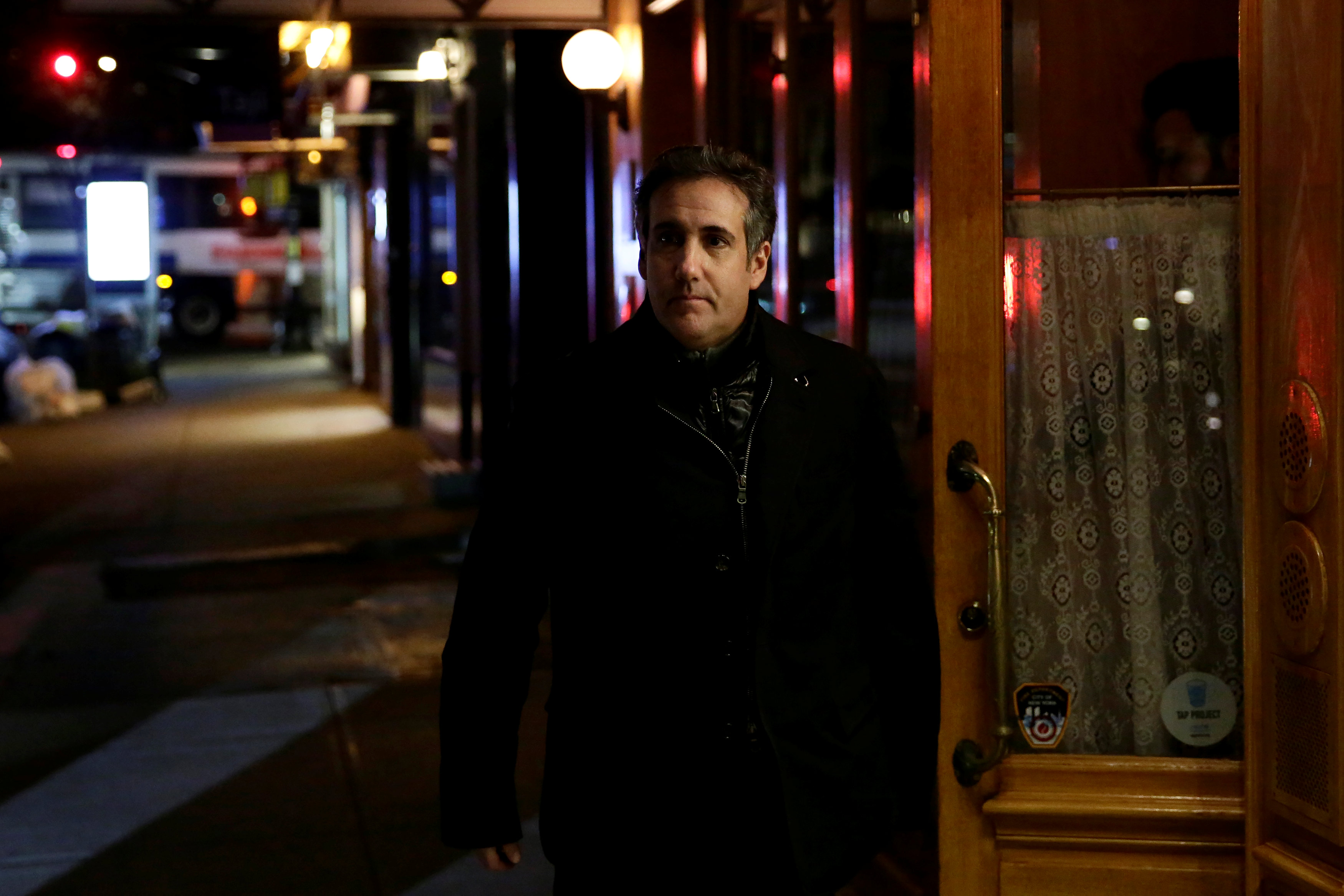 U.S. President Donald Trump's personal lawyer Michael Cohen is pictured leaving a restaurant in the Manhattan borough of New York City, New York, U.S., April 10, 2018. REUTERS/Amir Levy