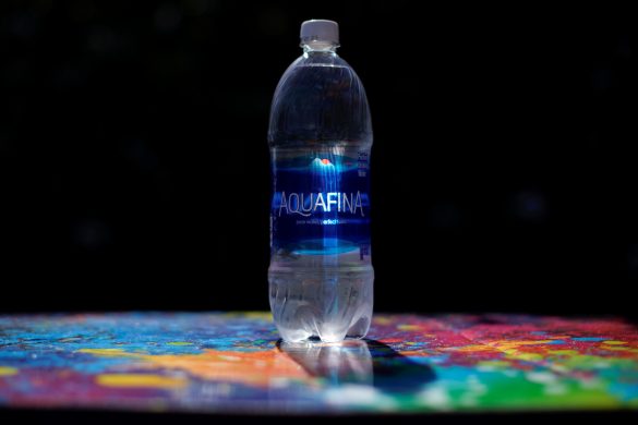 A bottle of Aquafina drinking water is shown in this photo illustration, October 15, 2019. REUTERS/ Mike Blake