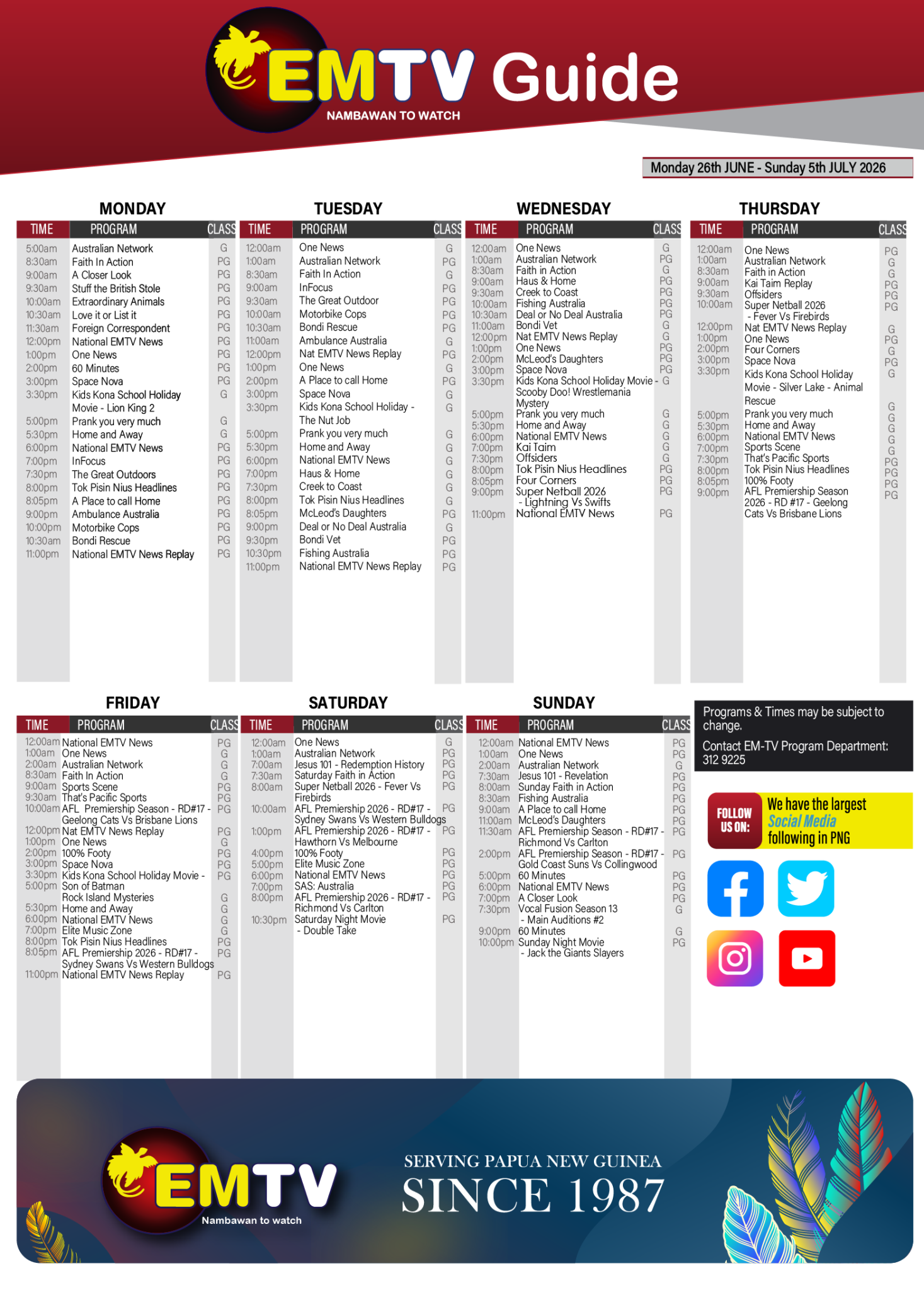 TV Guide — EMTV ONLINE
